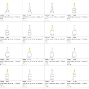 10 kt gold intial pendents .